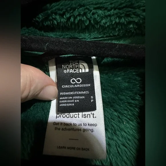THE NORTH FACE OSITO FULL ZIP JACKET Emerald Green Jewel Tone Womens S Fuzzy EUC - Picture 3 of 7